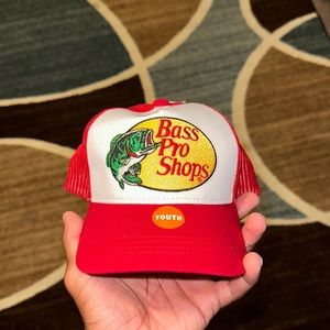 Red embroidered Bass Pro Shop hat. Youth size.
